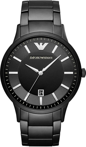 Emporio Armani Renato Black Dial Black Steel Strap Watch for Men - AR11184
