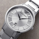 Emporio Armani Renato Quartz Silver Dial Silver Steel Strap Watch For Men - AR11189