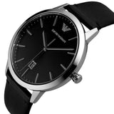 Emporio Armani Ruggero Black Dial Black Leather Strap Watch for Men - AR11193