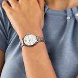 Emporio Armani Modern Silver Dial Silver Steel Strap Watch for Women - AR11213
