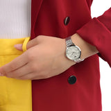 Emporio Armani Modern Silver Dial Silver Steel Strap Watch for Women - AR11213