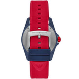 Emporio Armani Sigma Silver Dial Red Silicone Strap Watch for Men - AR11219