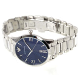 Emporio Armani Giovanni Quartz Blue Dial Silver Steel Strap Watch For Men - AR11227