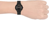 Emporio Armani Kappa Black Dial Black Mesh Strap Watch for Women - AR11252