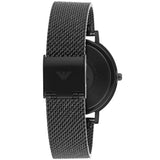 Emporio Armani Kappa Black Dial Black Mesh Strap Watch for Women - AR11252