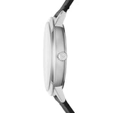 Emporio Armani Ruggero Grey Dial Black Leather Strap Watch for Men  - AR11277