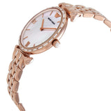 Emporio Armani Gianni T-Bar Mother of Pearl White Dial Two Tone Steel Watch for Women - AR11294