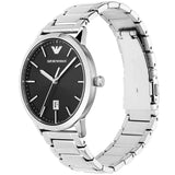 Emporio Armani Ruggero Black Dial Silver Steel Strap Watch for Men - AR11310
