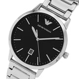 Emporio Armani Ruggero Black Dial Silver Steel Strap Watch for Men - AR11310
