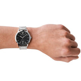 Emporio Armani Ruggero Black Dial Silver Steel Strap Watch for Men - AR11310