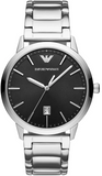 Emporio Armani Ruggero Black Dial Silver Steel Strap Watch for Men - AR11310