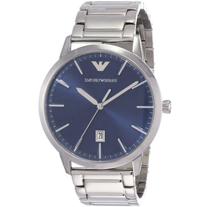 Emporio Armani Ruggero Blue Dial Silver Steel Strap Watch for Men - AR11311