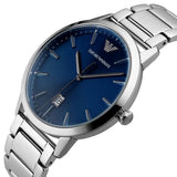 Emporio Armani Ruggero Blue Dial Silver Steel Strap Watch for Men - AR11311