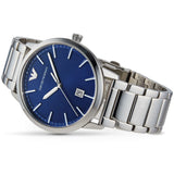 Emporio Armani Ruggero Blue Dial Silver Steel Strap Watch for Men - AR11311
