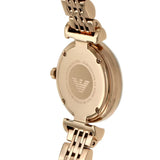 Emporio Armani Gianni T-Bar Mother of Pearl Dial Rose Gold Steel Strap Watch For Women - AR11316