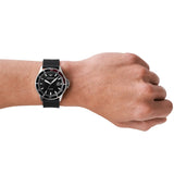 Emporio Armani Diver Black Dial Black Silicon Strap Watch for Men - AR11341