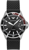 Emporio Armani Diver Black Dial Black Silicon Strap Watch for Men - AR11341