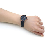 Emporio Armani Gianni T-Bar Quartz Blue Dial Blue Leather Strap Watch for Women - AR11424