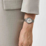 Emporio Armani Cleo Crystals Mother Of Pearl Dial Silver Steel Strap Watch For Women - AR11484