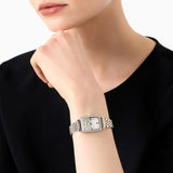 Emporio Armani Gianni T Bar White Mother Of Pearl Dial Two Tone Steel Strap Watch For Women - AR11519