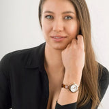 Emporio Armani Mia Quartz Silver Dial Brown Leather Strap Watch For Women - AR11525