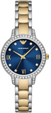 Emporio Armani Cleo Blue Dial Two Tone Steel Strap Watch for Women - AR11576