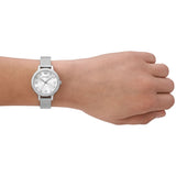 Emporio Armani Cleo Silver Dial Silver Mesh Strap Watch for Women - AR11584