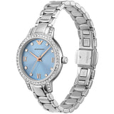 Emporio Armani Cleo Sunray Blue Dial Silver Steel Strap Watch for Women - AR11585