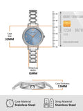 Emporio Armani Cleo Sunray Blue Dial Silver Steel Strap Watch for Women - AR11585