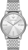 Emporio Armani Minimalist Silver Dial Silver Steel Strap Watch for Men - AR11599