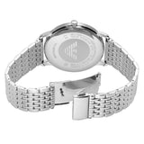 Emporio Armani Minimalist Black Dial Silver Steel Strap Watch for Men - AR11600