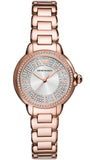 Emporio Armani Mia Three Hand Crystals Silver Dial Rose Gold Steel Strap Watch For Women - AR11633