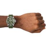 Emporio Armani World Explorer Green Dial Green Silicone Strap Watch for Men - AR11638