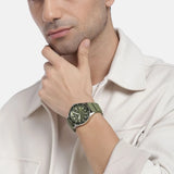 Emporio Armani World Explorer Green Dial Green Silicone Strap Watch for Men - AR11638