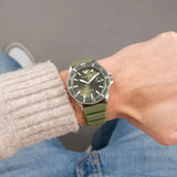 Emporio Armani World Explorer Green Dial Green Silicone Strap Watch for Men - AR11638