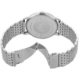 Emporio Armani Minimalist Green Dial Silver Steel Strap Watch for Men - AR11644