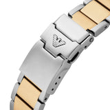Emporio Armani World Explorer Solar Powered Chronograph Black Dial Two Tone Steel Strap Watch for Men - AR11680
