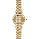 Emporio Armani Gianni T-Bar Brown Dial Gold Steel Strap Watch for Women - AR11703