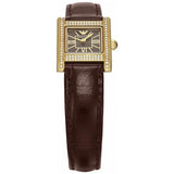 Emporio Armani Gianni T-Bar Brown Dial Brown Leather Strap Watch for Women - AR11705