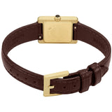 Emporio Armani Gianni T-Bar Brown Dial Brown Leather Strap Watch for Women - AR11705