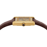 Emporio Armani Gianni T-Bar Brown Dial Brown Leather Strap Watch for Women - AR11705