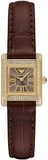 Emporio Armani Gianni T-Bar Brown Dial Brown Leather Strap Watch for Women - AR11705