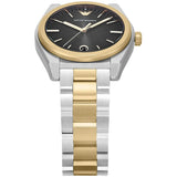 Emporio Armani Antonio Black Dial Two Tone Steel Strap Watch for Men - AR11715