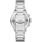 Emporio Armani World Explorer Black Dial Silver Steel Strap Watch for Men - AR11739