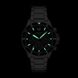 Emporio Armani World Explorer Black Dial Silver Steel Strap Watch for Men - AR11739