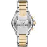 Emporio Armani World Explorer Chronograph Blue Dial Two Tone Steel Strap Watch for Men - AR11740