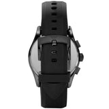 Emporio Armani Valente Large Chronograph Black Dial Black Silicone Strap Watch for Men - AR1430