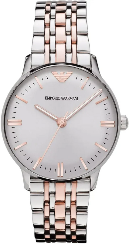 Emporio Armani Gianni Silver Dial Two Tone Steel Strap Watch for Women - AR1603
