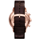 Emporio Armani Classic Large Chronograph Brown Dial Brown Leather Strap Watch for Men - AR1616