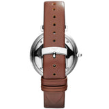 Emporio Armani Gianni Silver Dial Brown Leather Strap Watch for Men - AR1675